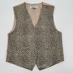 90s Animal Print Vest Ultra Suede Women's Medium Veleno Sportswear Vintage